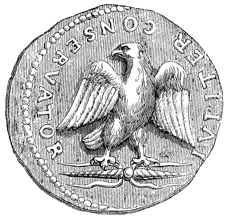银罗马鹰银币多米提安- 1世纪